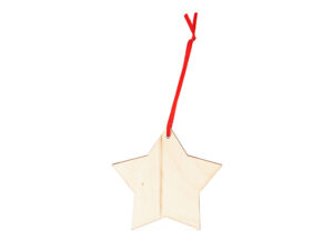 Деревянное новогоднее украшение JINGLE, звезда, натуральный — изображение 5