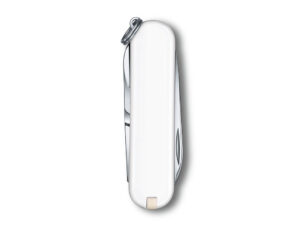 Нож-брелок VICTORINOX Classic SD Colors Falling Snow, 58 мм, 7 функций, белый — изображение 3