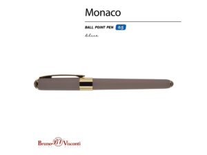 Ручка пластиковая шариковая Monaco, 0,5мм, синие чернила, серый — изображение 2