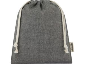 Средняя подарочная сумка Pheebs объемом 1,5 л из хлопка плотностью 150 г/м2, черный — изображение 2