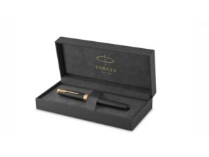 Ручка роллер Parker Sonnet  Matte Black GT, стержень: F, цвет чернил: black, в подарочной упаковке — изображение 2