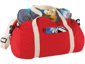 Хлопковая сумка Barrel Duffel, красный/бежевый — изображение 3