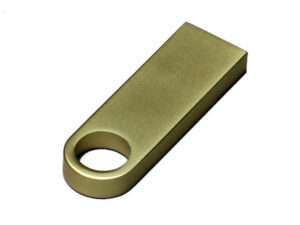 USB 2.0-флешка на 4 Гб с мини чипом и круглым отверстием, золотистый — изображение 3