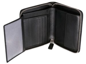 Кошелек BUGATTI Atlanta, на молнии, чёрный, натуральная воловья кожа, 10,5х2х13 см — изображение 2