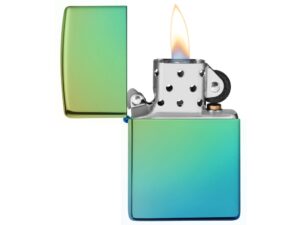 Зажигалка ZIPPO Classic с покрытием High Polish Teal, латунь/сталь, зелёная, глянцевая, 38x13x57 мм — изображение 5