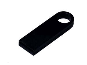 USB 2.0-флешка на 8 Гб с мини чипом и круглым отверстием, черный — изображение 2
