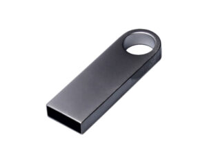 USB 2.0-флешка на 512 Мбайт с мини чипом и круглым отверстием, серебристый — изображение 2