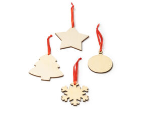 Деревянное новогоднее украшение JINGLE, звезда, натуральный — изображение 4