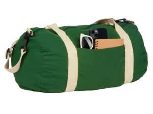 Хлопковая сумка Barrel Duffel, зеленый/бежевый — изображение 3