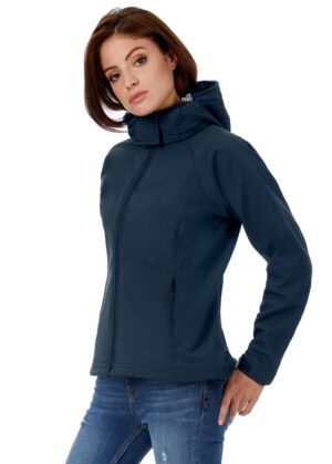 Куртка женская Hooded Softshell темно-синяя — изображение 8