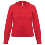 Толстовка женская Hooded Full Zip красная