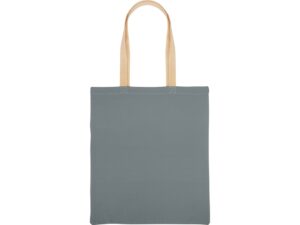 Сумка для шопинга Twin двухцветная из хлопка, 180 г/м2, серый/натуральный — изображение 6