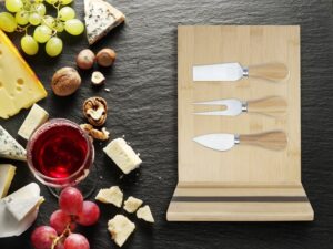 Mancheg Бамбуковая доска для сыра и инструменты, natural — изображение 5