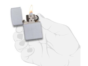Зажигалка ZIPPO Classic с покрытием Satin Chrome™, латунь/сталь, серебристая, матовая, 38x13x57 мм — изображение 5