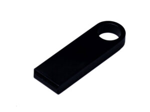 USB 2.0-флешка на 32 Гб с мини чипом и круглым отверстием, черный — изображение 2