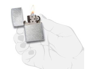 Зажигалка ZIPPO с покрытием Herringbone Sweep, латунь/сталь, серебристая, матовая, 38x13x57 мм — изображение 4