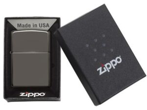 Зажигалка ZIPPO Classic с покрытием Black Ice, латунь/сталь, чёрная, глянцевая, 38x13x57 мм — изображение 6