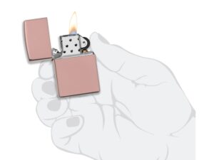 Зажигалка ZIPPO Classic с покрытием High Polish Rose Gold, латунь/сталь, розовое золото, 38x13x57 мм — изображение 5