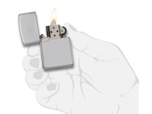 Зажигалка ZIPPO Classic с покрытием High Polish Chrome, латунь/сталь, серебристая, 38x13x57 мм — изображение 5