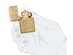 Зажигалка ZIPPO Classic с покрытием Tumbled Brass, латунь/сталь, золотистая, матовая, 38x13x57 мм — изображение 9