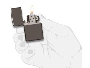 Зажигалка ZIPPO Classic с покрытием Black Ice, латунь/сталь, чёрная, глянцевая, 38x13x57 мм — изображение 5