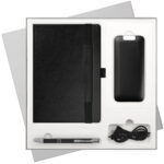 Подарочный набор Galaxy, черный (ежедневник, ручка, аккумулятор)