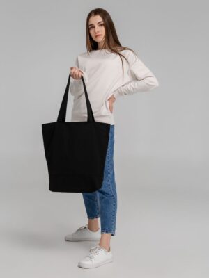 Сумка для покупок на молнии Shopaholic Zip, черная — изображение 8