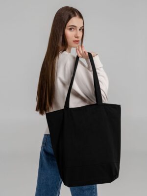 Сумка для покупок на молнии Shopaholic Zip, черная — изображение 10