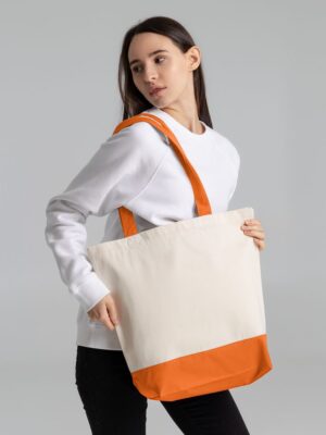 Холщовая сумка Shopaholic, оранжевая — изображение 7