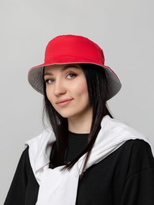 Панама Summer двусторонняя, красная с серым — изображение 6
