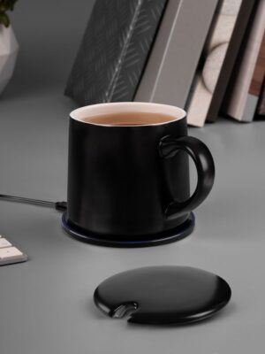 Кружка с подогревом и беспроводной зарядкой dualBase ver. 2.0 Matt, черная — изображение 12
