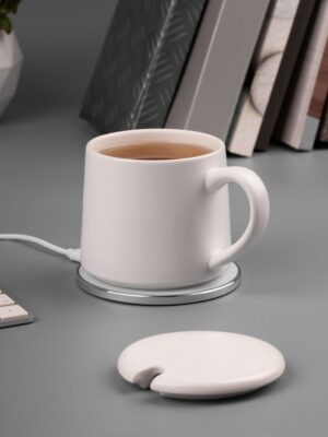 Кружка с подогревом и беспроводной зарядкой dualBase ver. 2.0 Matt, белая — изображение 12