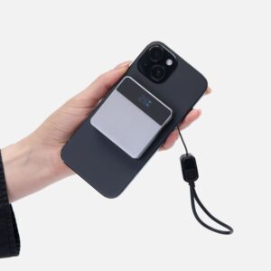 Внешний аккумулятор с беспроводной зарядкой Aura Power, серый — изображение 8