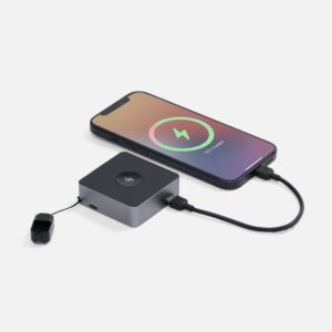 Внешний аккумулятор с беспроводной зарядкой Aura Power, серый — изображение 5