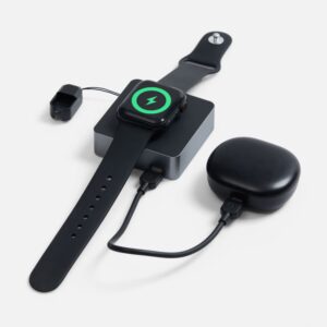Внешний аккумулятор с беспроводной зарядкой Aura Power, серый — изображение 4