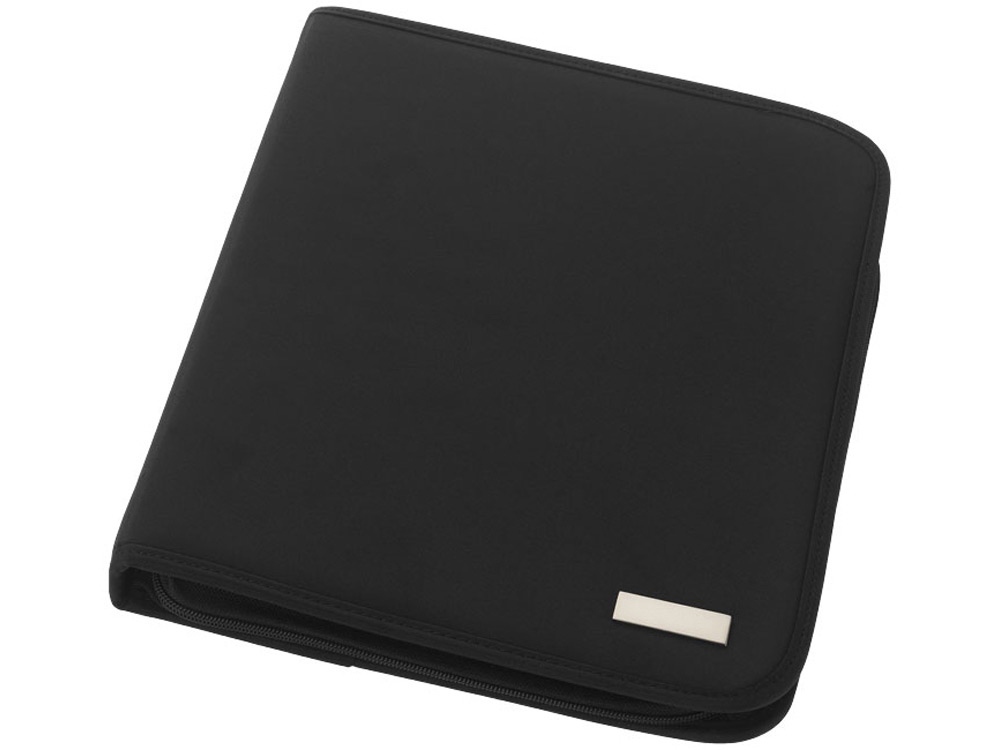 Папка А4 ''Stanford'' на молнии с блокнотом, черный — изображение 3