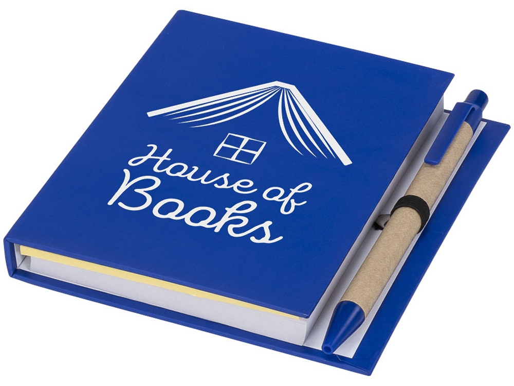 Цветной комбинированный блокнот с ручкой, синий — изображение 5