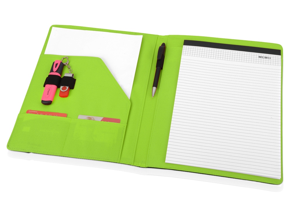 Папка для документов Делос, черный/зеленое яблоко — изображение 2