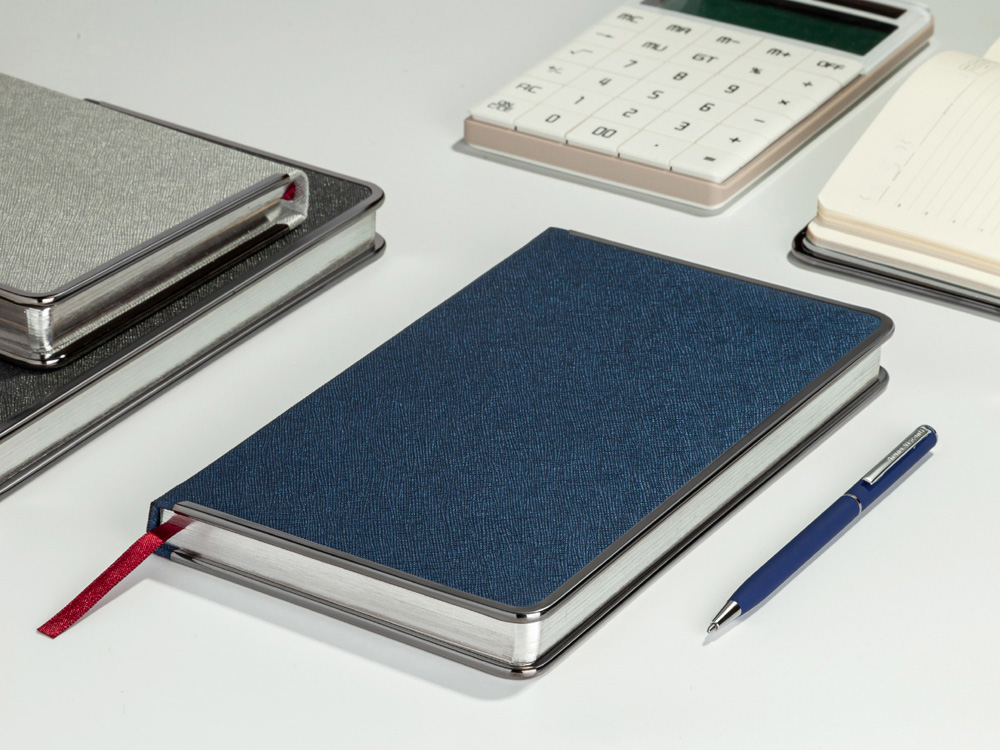 Ежедневник А5 недатированный Bridge, синий/серебристый — изображение 6