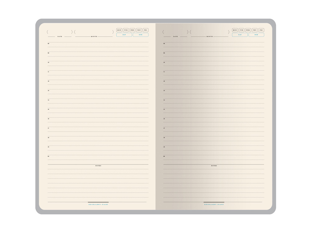 Ежедневник А5 недатированный Bridge, синий/серебристый — изображение 3