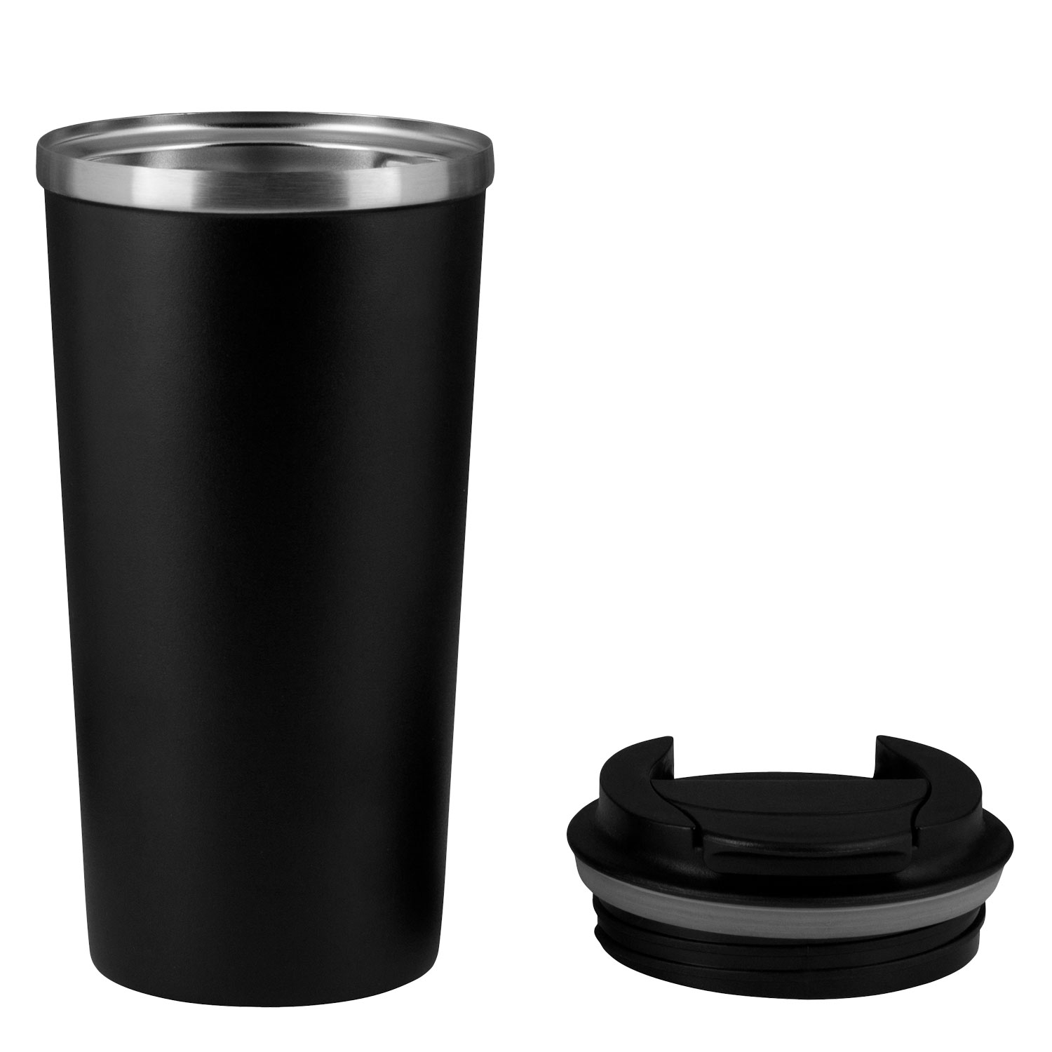 Термокружка вакуумная Palermo, черная — изображение 4