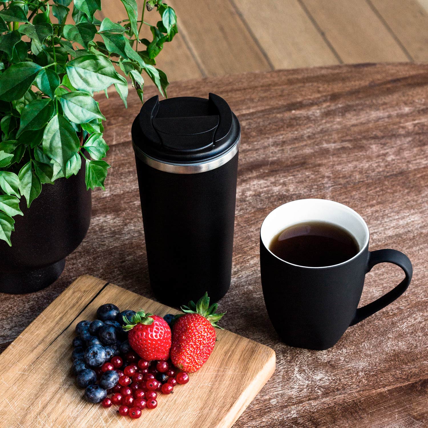 Термокружка вакуумная Palermo, черная — изображение 7