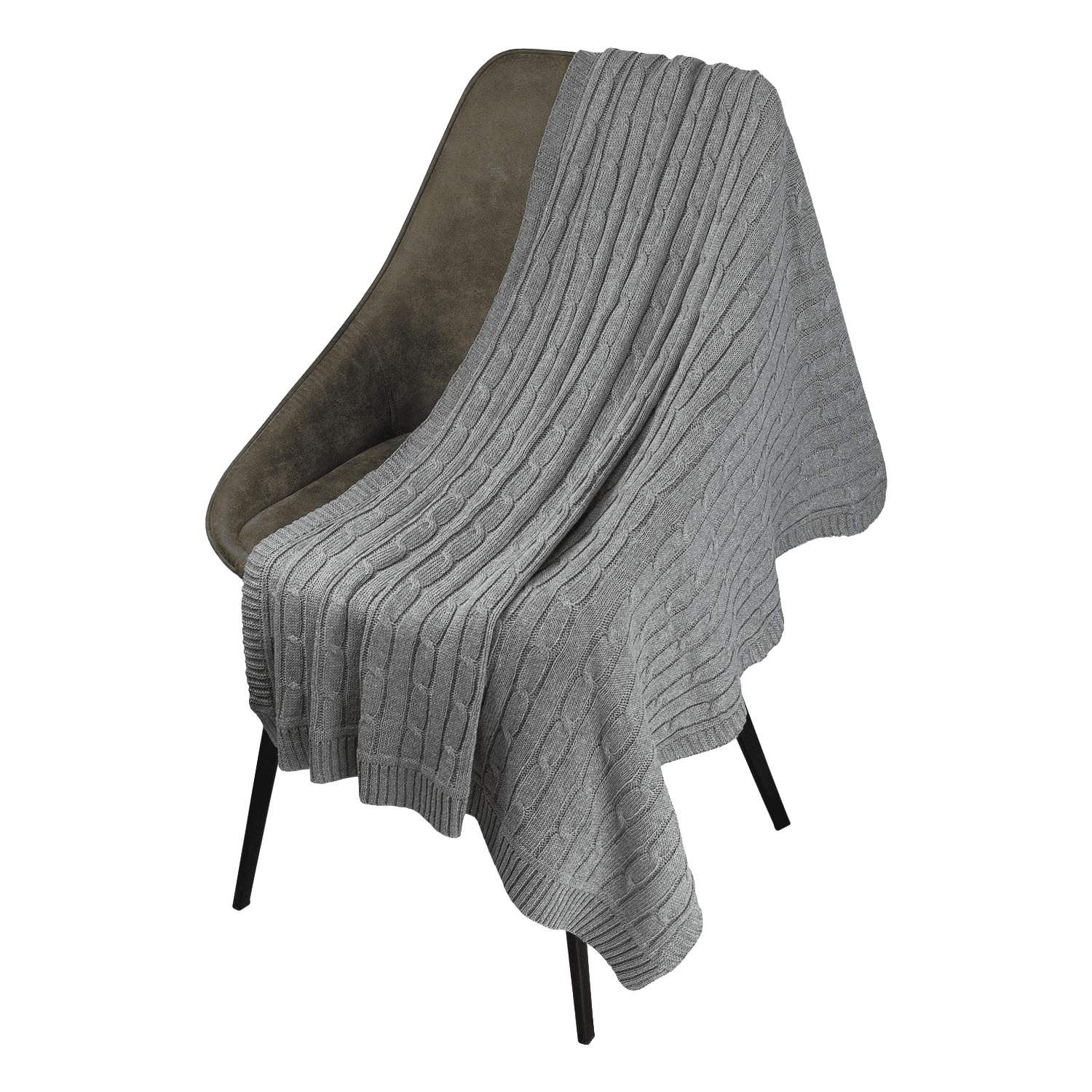 Плед Fado вязаный, серый (без подарочной коробки)