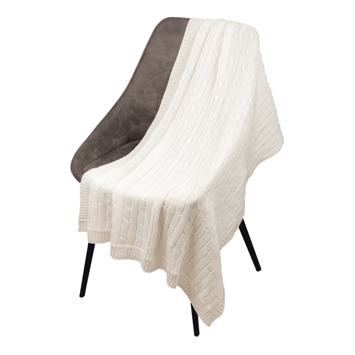 Плед Fado вязаный, бежевый (без подарочной коробки)