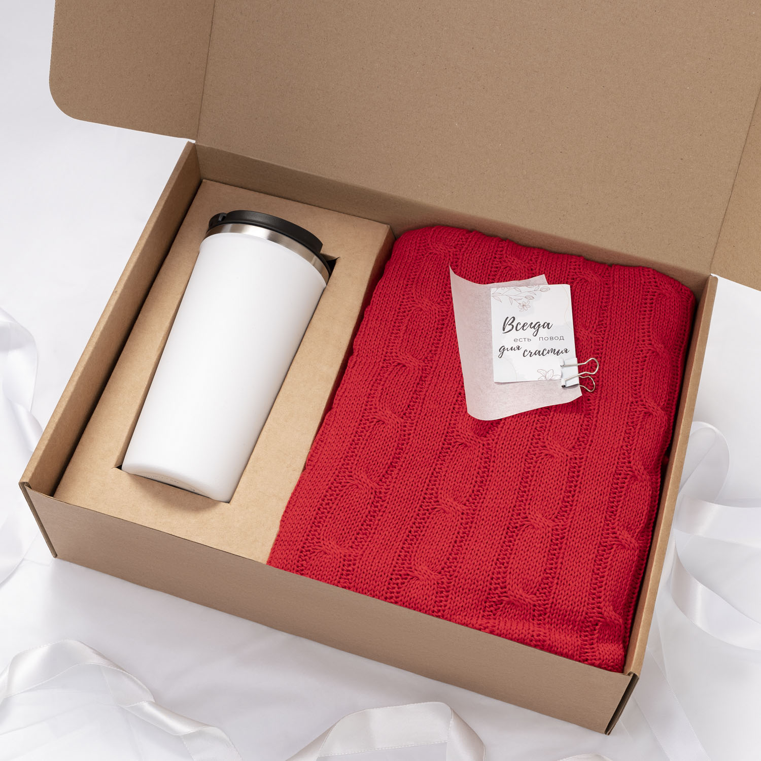 Плед Fado вязаный, красный (без подарочной коробки) — изображение 9