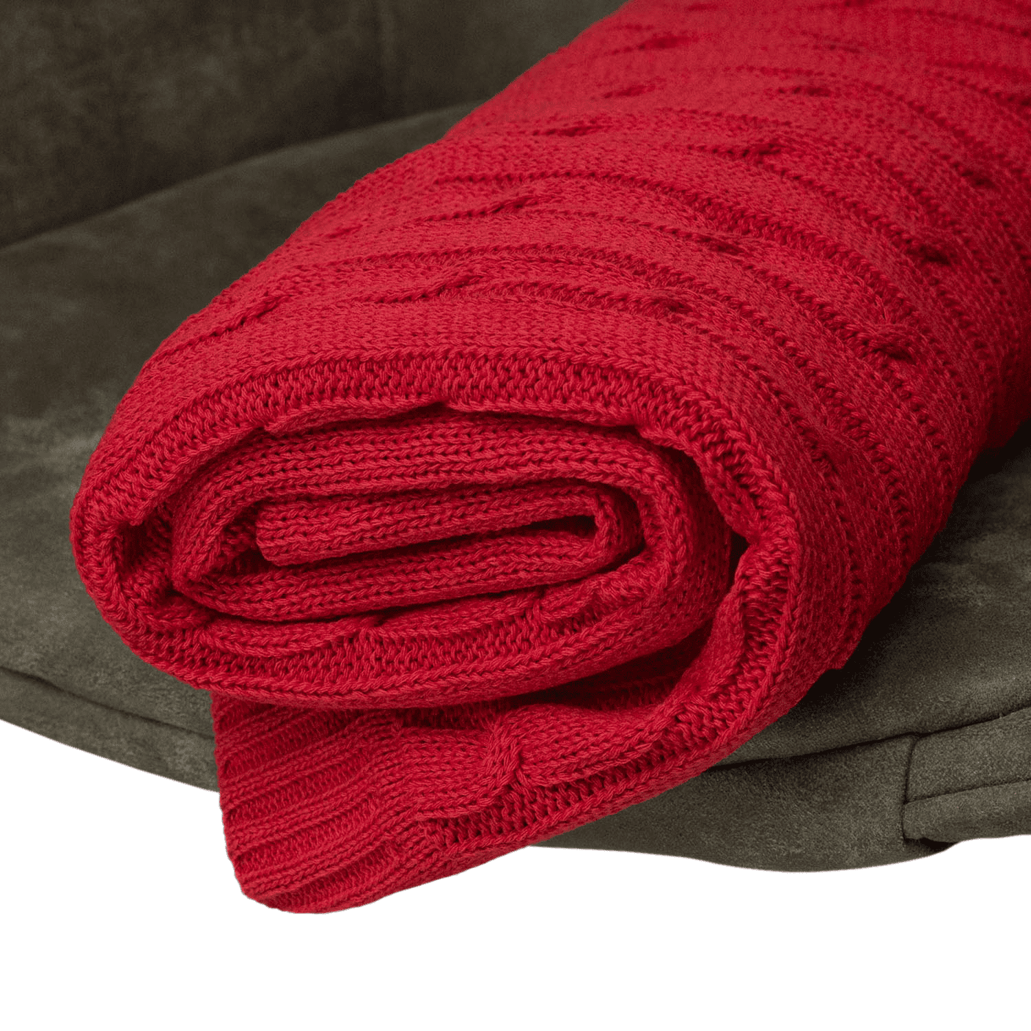 Плед Fado вязаный, красный (без подарочной коробки) — изображение 7