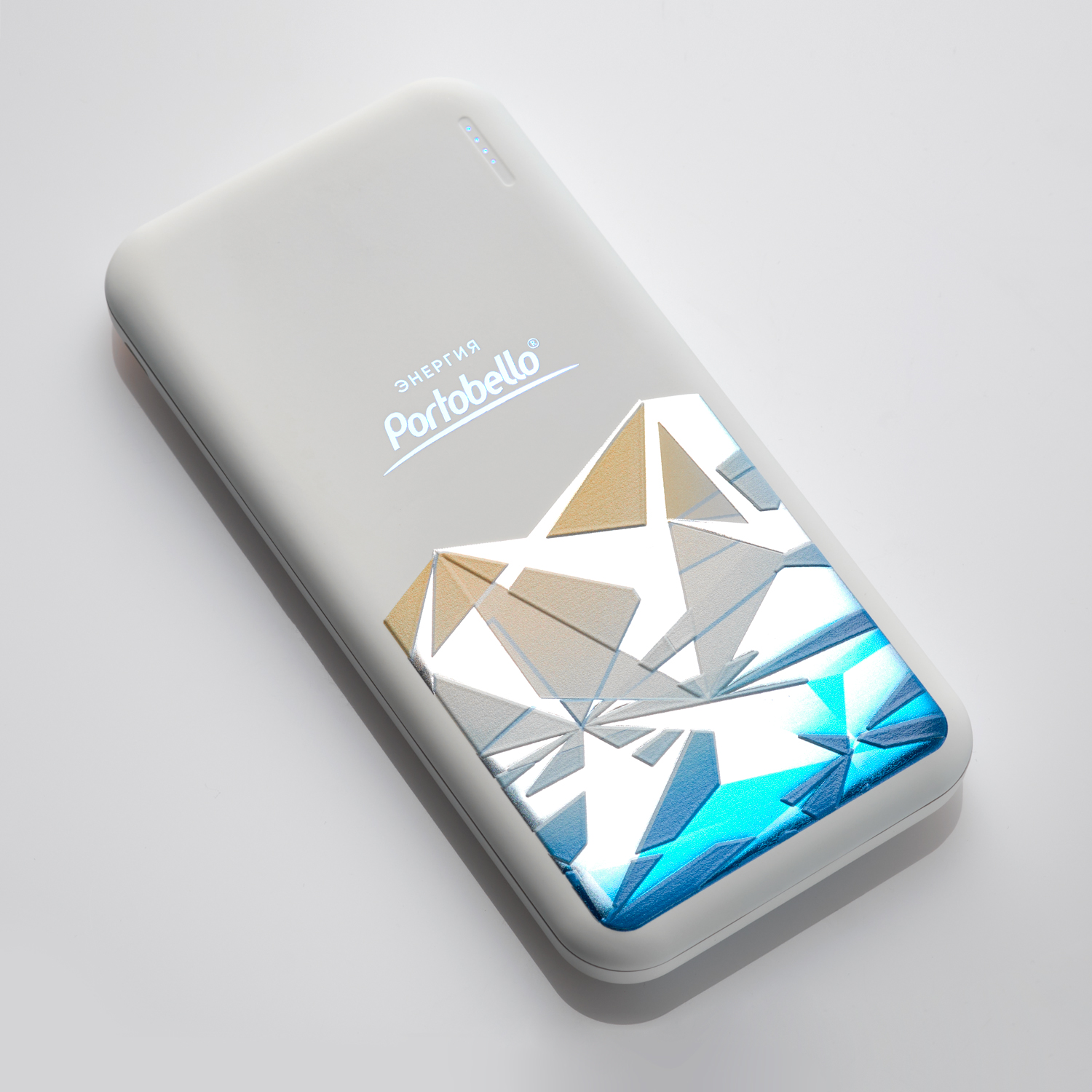 Внешний аккумулятор с подсветкой Люче (Luce) 10000 mAh, белый — изображение 7
