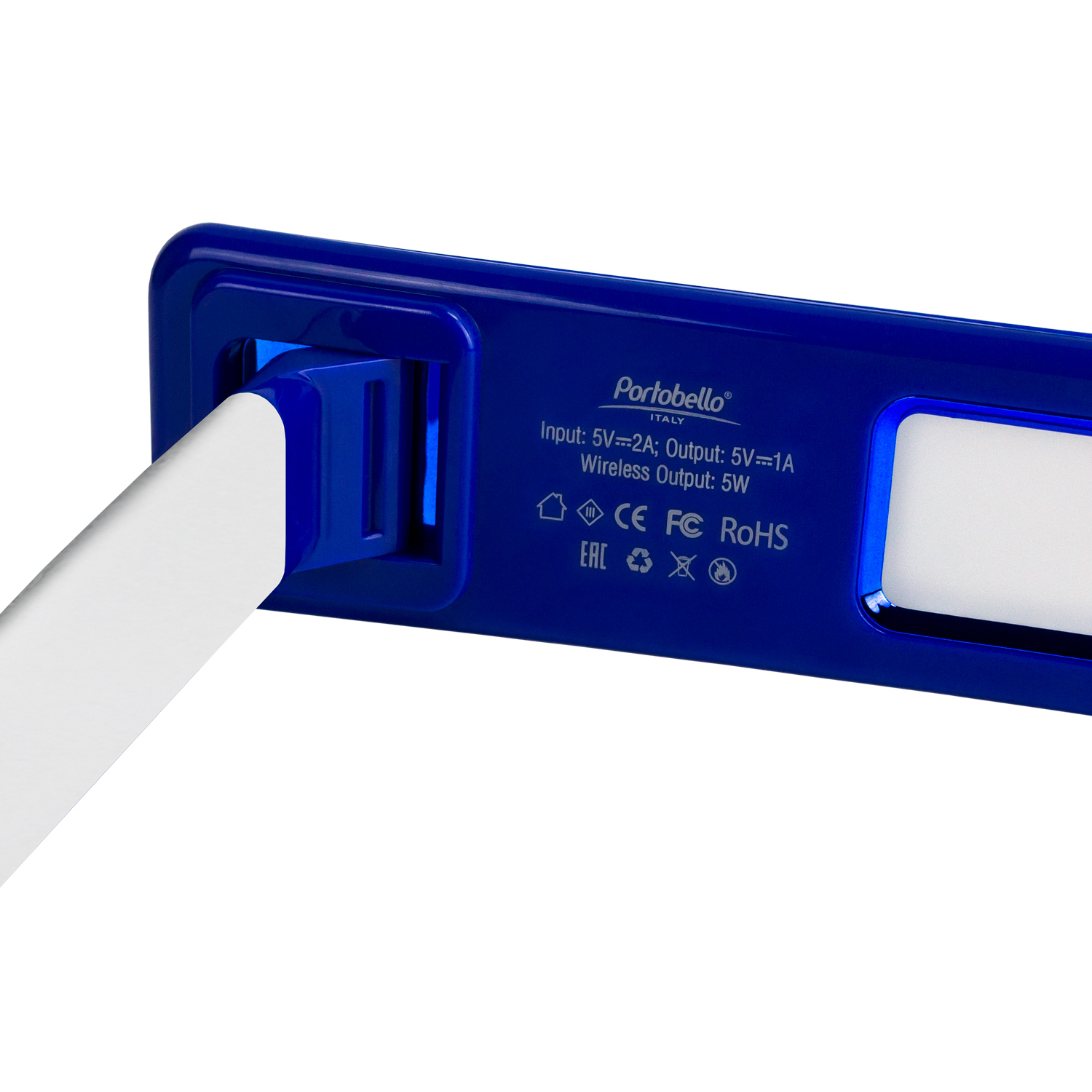 Настольная лампа c беспроводной зарядкой Lumos Ultramarine, синяя — изображение 3