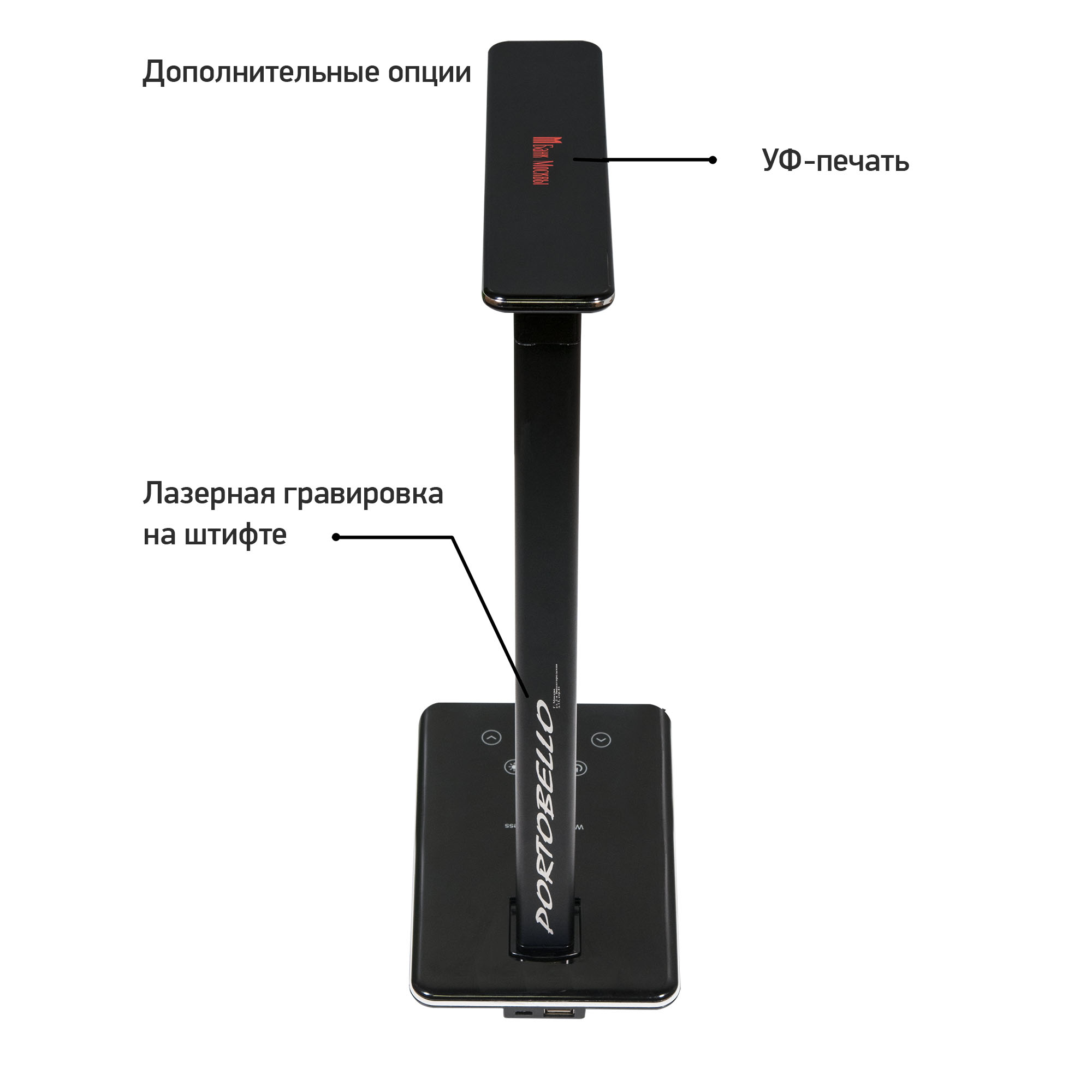 Настольная лампа c беспроводной зарядкой Lumos Ultramarine, синяя — изображение 4