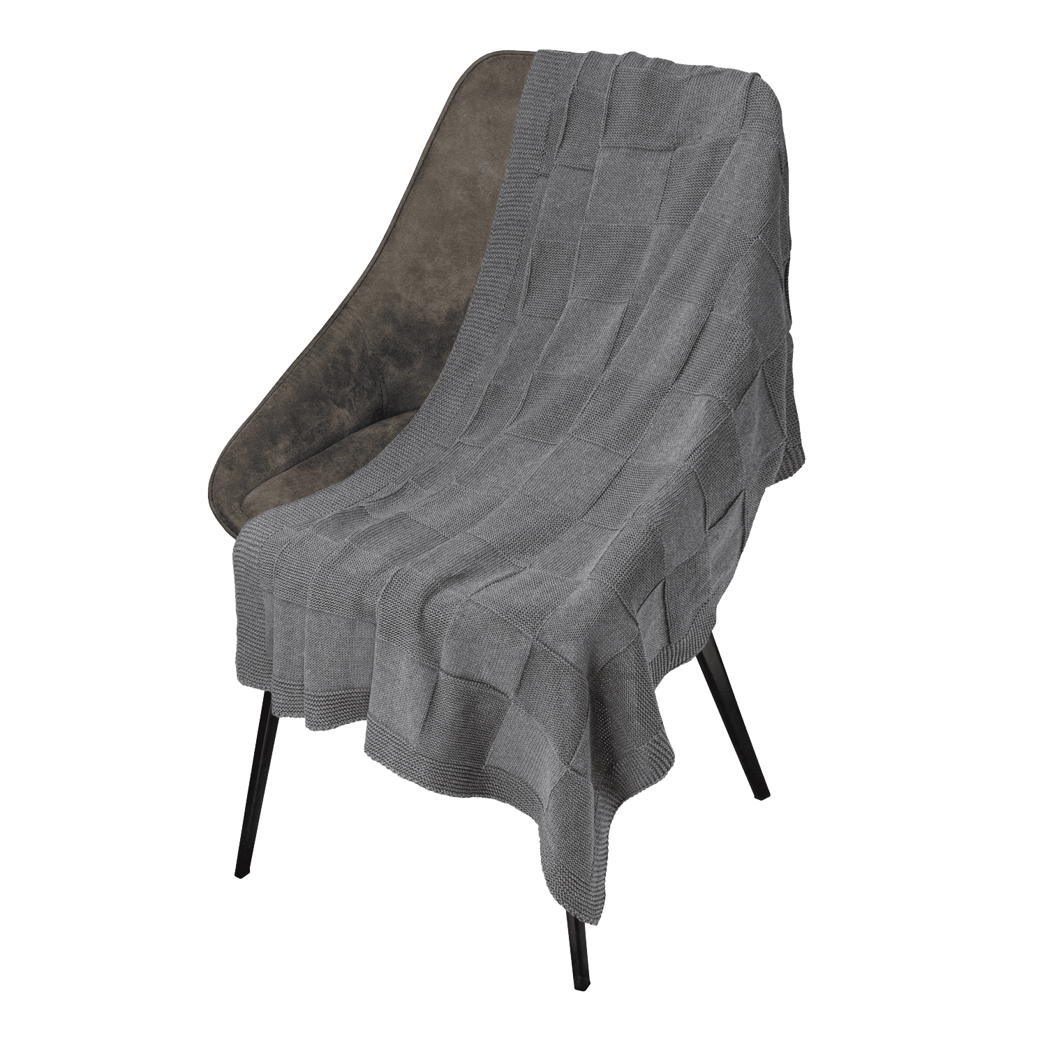 Плед Cella вязаный, серый (без подарочной коробки)